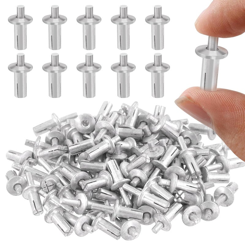 Mardatt 100Pcs M5 x 11mm Aluminum Core Rivets with Round Head, Half Round Head Hammer Drive Rivets, Knock Type Expansion Aluminum Rivets for Home Electronic Equipment - Image 1